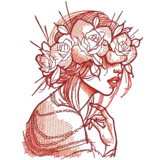 Rose wreath embroidery design - Embroidery Design