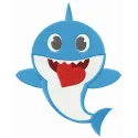Daddy shark embroidery design featuring a playful shark motif, perfect for children's clothing and accessories.