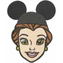 Belle Mickey team embroidery design featuring a whimsical blend of Beauty and the Beast elements for creative stitching.