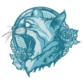 Cat spirit blue gamma embroidery design - Embroidery Design