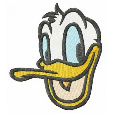 Happy Donald Duck embroidery design featuring cheerful character from Duck Tales, ideal for stitching on t-shirts or bags.