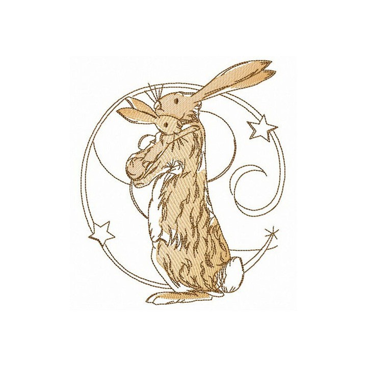 Bunnies hug embroidery design - Embroidery Design