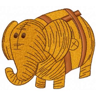 Wooden toy elephant embroidery design - Embroidery Design