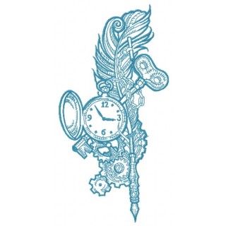 Retro collage embroidery design - Embroidery Design