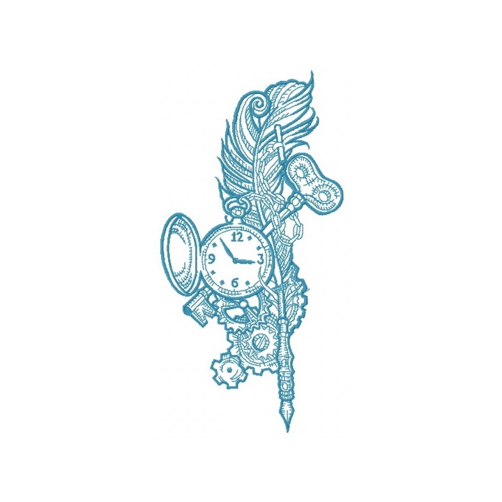 Retro collage embroidery design - Embroidery Design