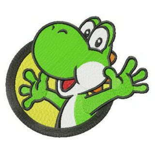 Happy Yoshi badge embroidery design - Embroidery Design