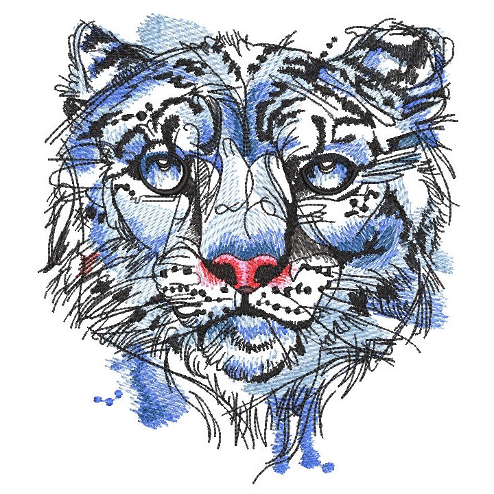 Snow leopard embroidery design - Embroidery Design
