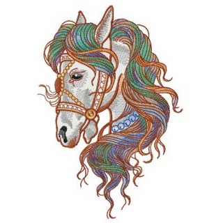 Colorful mane embroidery design - Embroidery Design