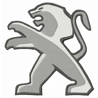 Peugeot lion embroidery design showcasing intricate stitching patterns for creative projects.