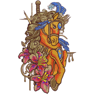 Gorgeous circus horse embroidery design - Embroidery Design