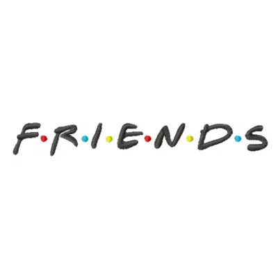 Friends logo embroidery design featuring iconic lettering, ideal for stitching on t-shirts or hoodies.