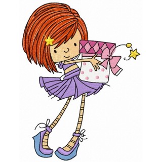 Big birthday present embroidery design - Embroidery Design