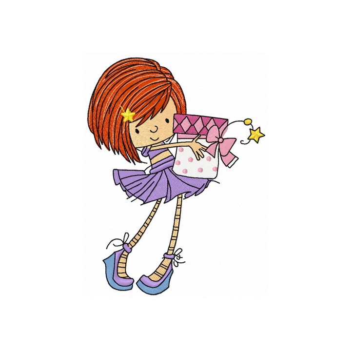 Big birthday present embroidery design - Embroidery Design