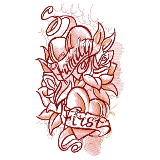 Family first embroidery design - Embroidery Design