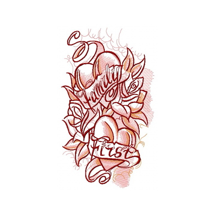 Family first embroidery design - Embroidery Design