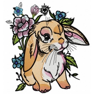 Lop-eared bunny 3 embroidery design - Embroidery Design
