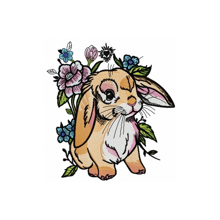 Lop-eared bunny 3 embroidery design - Embroidery Design