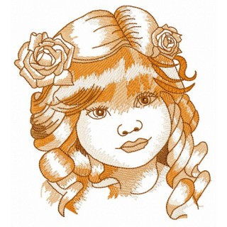 Curious miss embroidery design - Embroidery Design