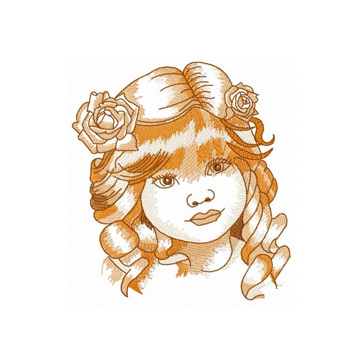 Curious miss embroidery design - Embroidery Design