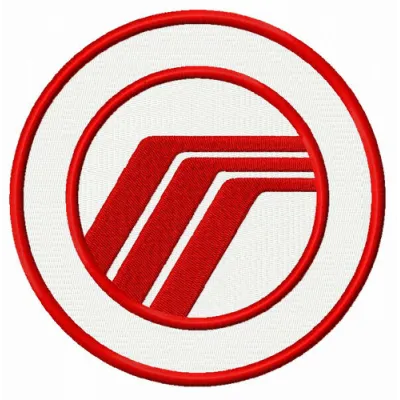 Ford Mercury round logo embroidery design showcasing detailed stitching patterns for your creative projects.