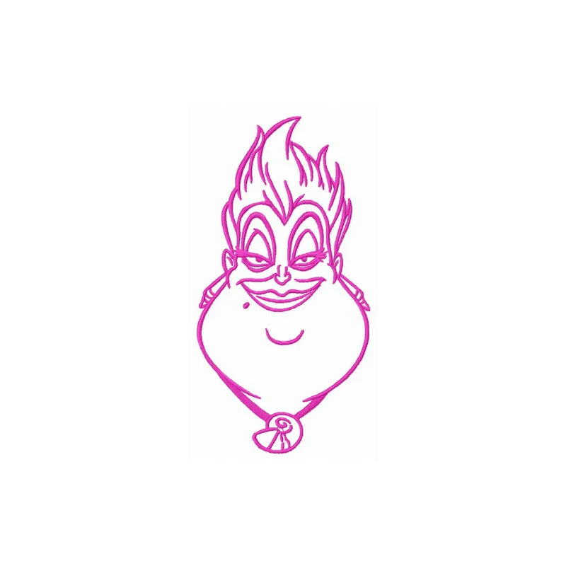 Preview of the Sea Witch Ursula embroidery design, featuring intricate details inspired by the Little Mermaid.