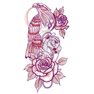 Tamed eagle embroidery design - Embroidery Design