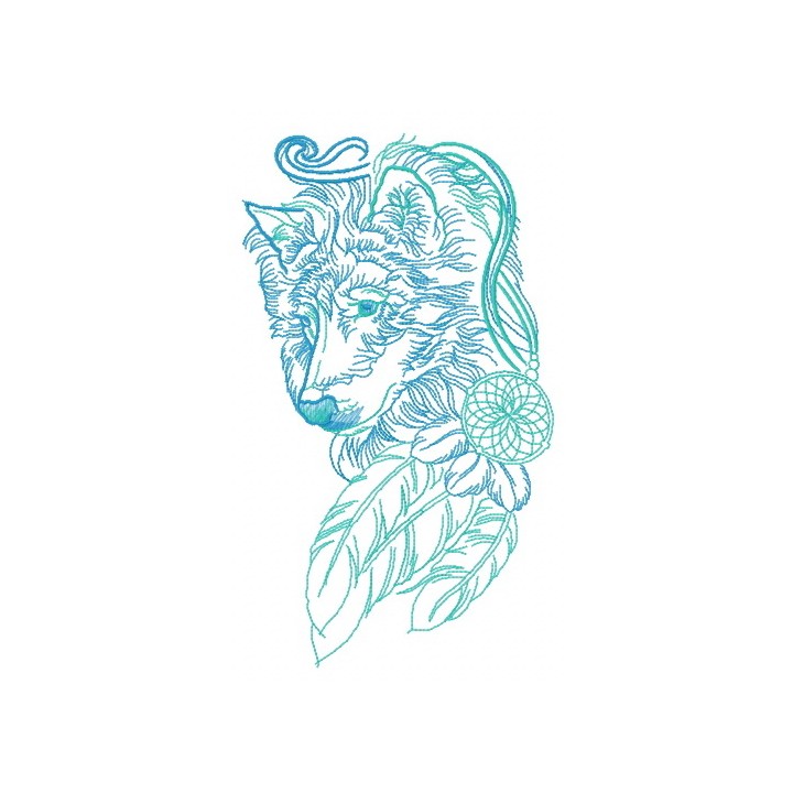 Wolf spirit 7 embroidery design - Embroidery Design