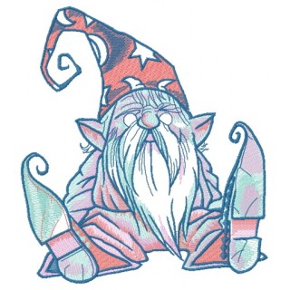 Tiny wizard embroidery design - Embroidery Design