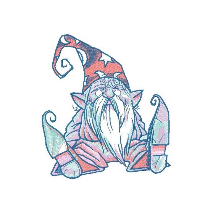 Tiny wizard embroidery design - Embroidery Design