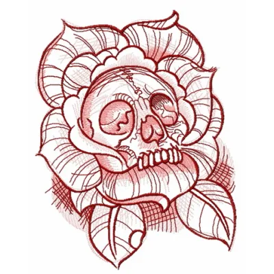 Preview of a dead rose embroidery design featuring intricate details, ideal for creative stitching projects.