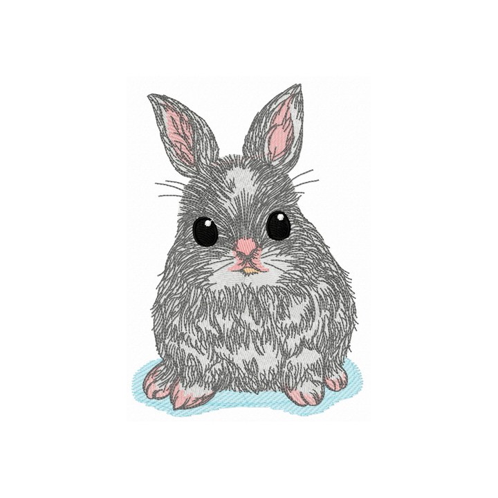 Fluffy bunny embroidery design - Embroidery Design