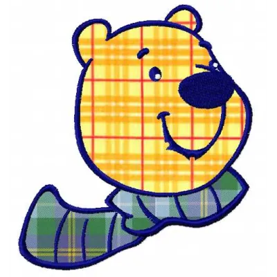 Preview of the Polar White Bear Face Applique 2 embroidery design, showcasing a cute bear motif for stitching.