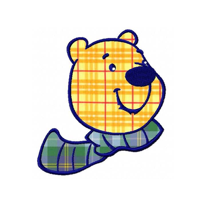 Polar white bear face applique 2 embroidery design - Embroidery Design