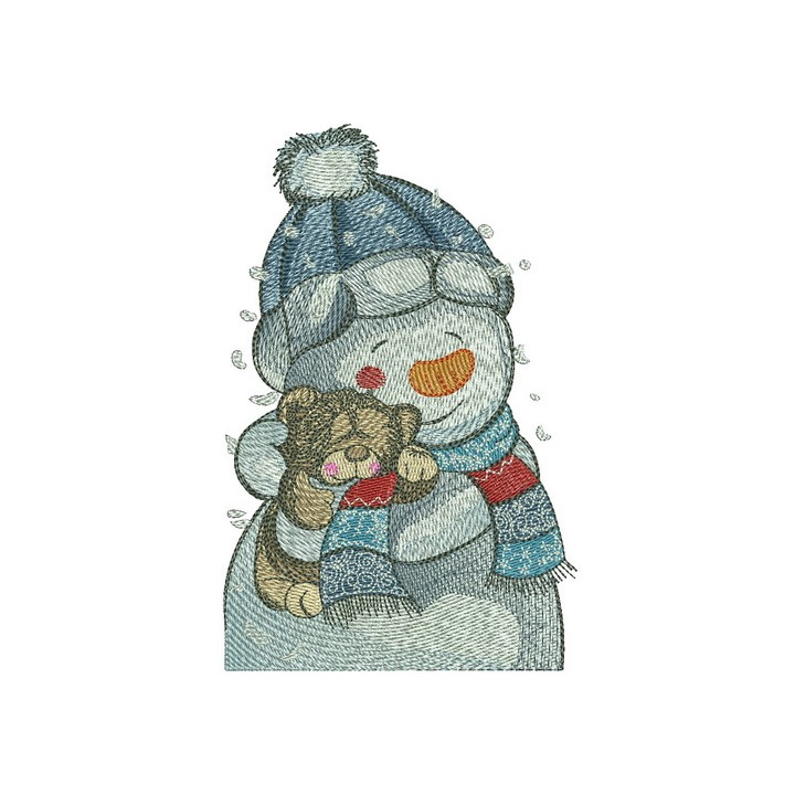 Teddy bear for snowman embroidery design - Embroidery Design