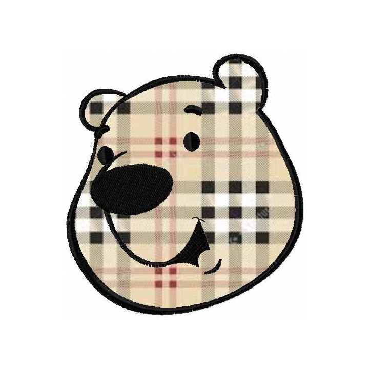 Polar bear face applique embroidery design - Embroidery Design