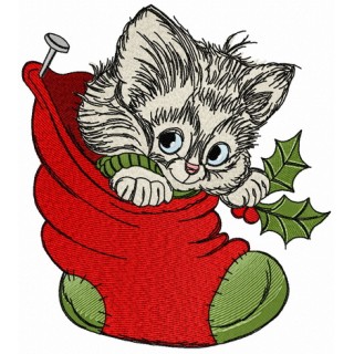 Adorable kitten embroidery design - Embroidery Design