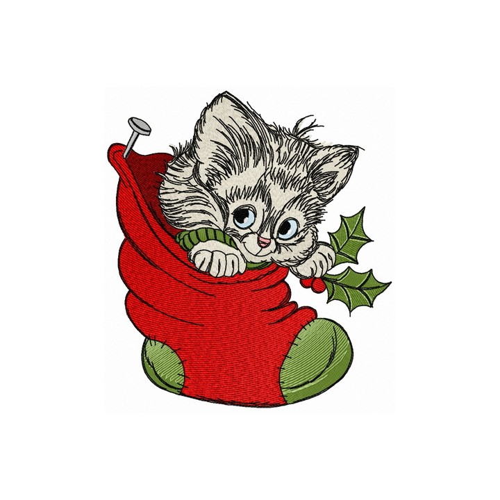 Adorable kitten embroidery design - Embroidery Design