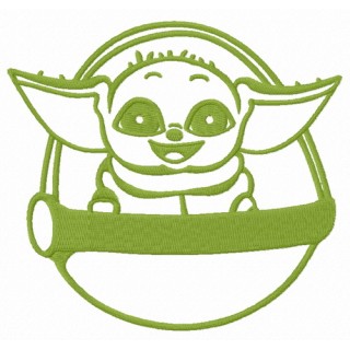 Cute Yoda embroidery design - Embroidery Design