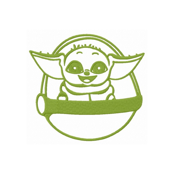Cute Yoda embroidery design - Embroidery Design