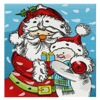 Santa and snowman embroidery design - Embroidery Design