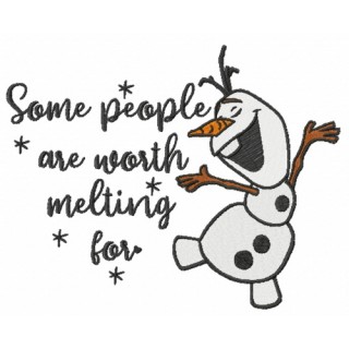 Olaf some people are worth melting for embroidery design - Embroidery Design