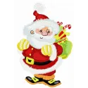 Kind Santa embroidery design featuring a cheerful Santa Claus, ideal for festive projects like t-shirts and hoodies.