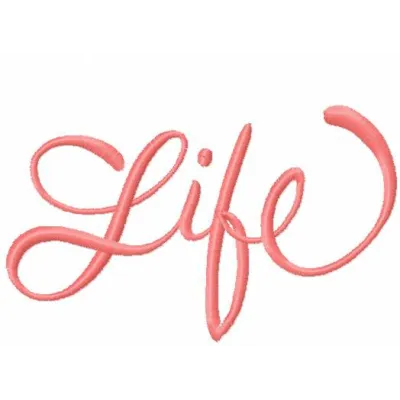 Preview of the Life embroidery design featuring elegant alphabet letters for creative stitching projects.