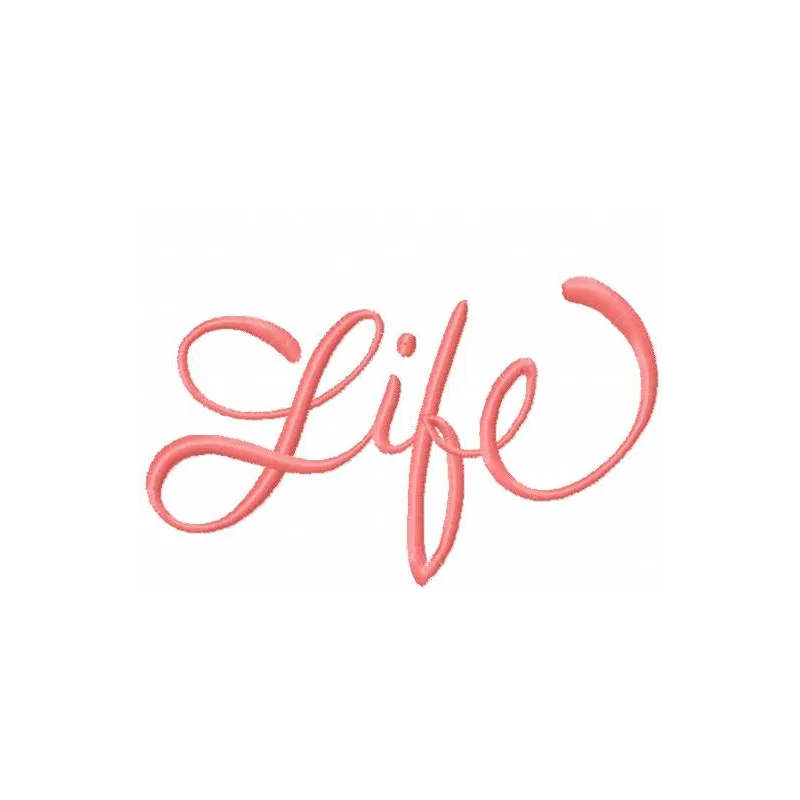 Preview of the Life embroidery design featuring elegant alphabet letters for creative stitching projects.