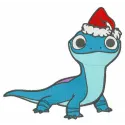 Merry Christmas Bruni embroidery design featuring a festive Frozen character, ideal for holiday stitching projects.
