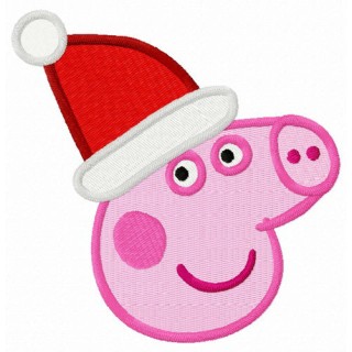 Pig in Santa hat embroidery design - Embroidery Design