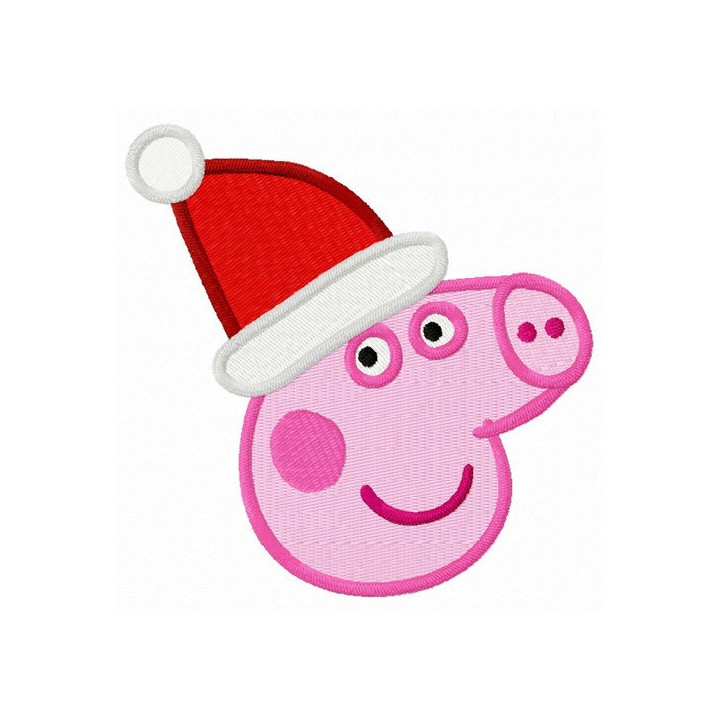 Pig in Santa hat embroidery design - Embroidery Design