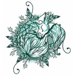 Sleeping fox 5 embroidery design - Embroidery Design