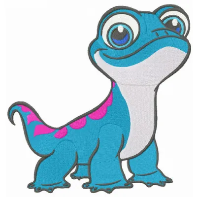 Salamander Bruni embroidery design featuring vibrant colors, ideal for stitching on t-shirts and hoodies.