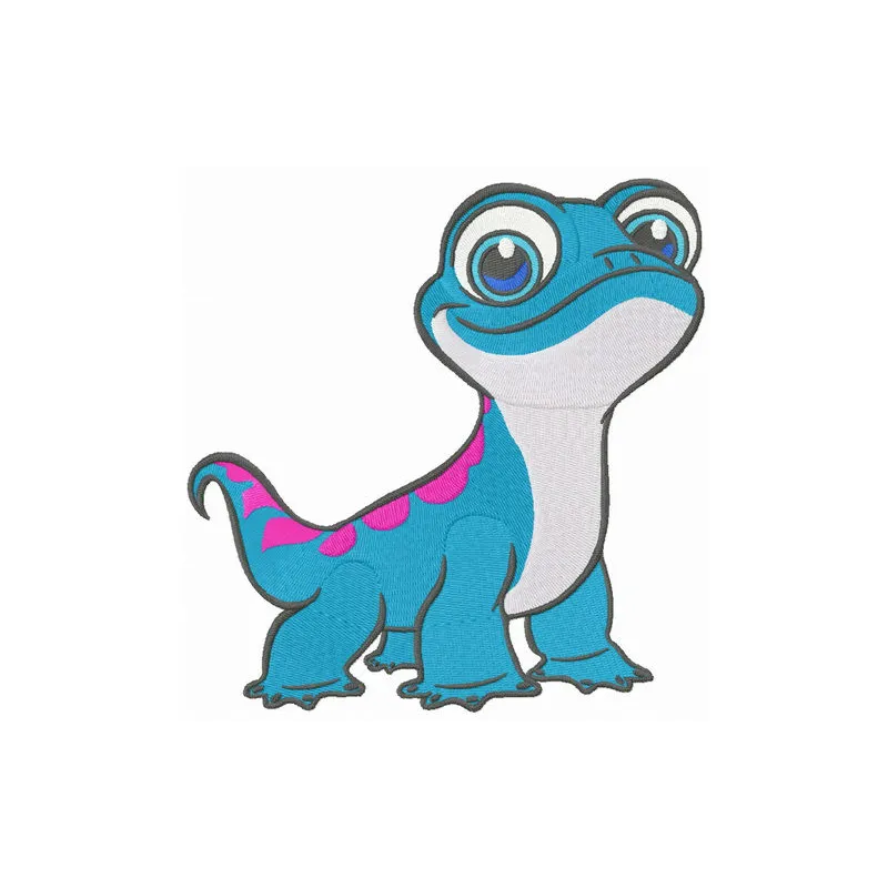 Salamander Bruni embroidery design featuring vibrant colors, ideal for stitching on t-shirts and hoodies.